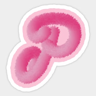 P Pink Animal Initials Sticker